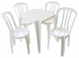 KIT MESA QUADRADA 70x70 + 4 CADEIRAS