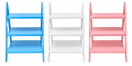 KIT PORTA DOCES - ROSA - AZUL - BRANCO - PLÁSTICO