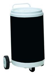 Carrinho Cooler 75 Latas Rodas Maciças - Branco e Preto