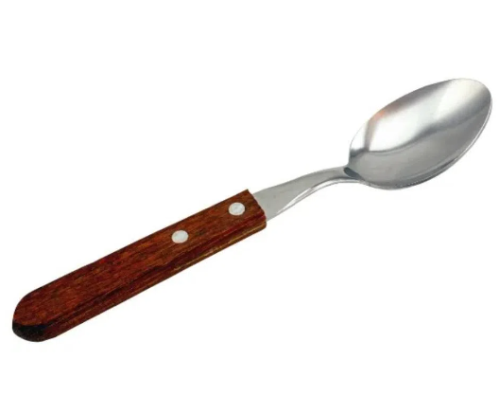 Colher de Mesa Inox com Cabo de Madeira