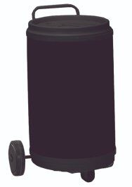 Carrinho Cooler 75 Latas Rodas Maciças - Preto