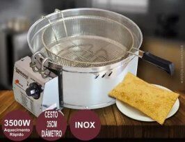 Fritadeira de Pastel - Industrial 10L - Aço Inoxidável 50 Hz x 60 Hz -  220V
