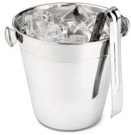 BALDE PARA GELO INOX COM PEGADOR - 1 Litro