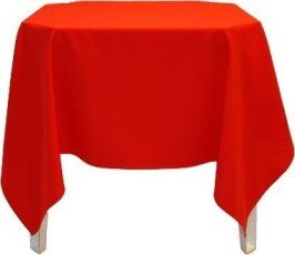Mesa Quadrada Branca 70x70 + Toalha de Mesa Oxford - Vermelho - 1,50 x 1,50