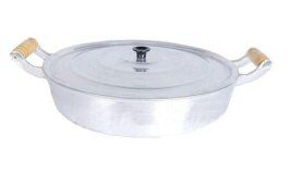 Frigideira Grande De Alumínio Batido Fundido  30 cm com Tampa - (Fogão a Gás)