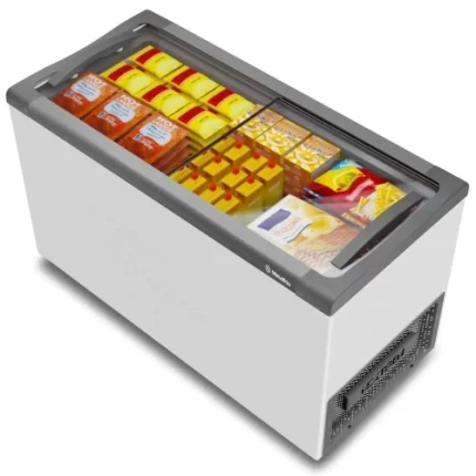 FREEZER HORIZONTAL EXPOSITOR 300lts - Dupla Ação: Freezer e Refrigerador - 220V - 2 TAMPAS DE VIDRO ====>(Locação por período estendido - Sob consulta)