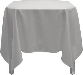 Mesa Quadrada Branca 70x70 + Toalha de Mesa Oxford - Branca - 1,50 x 1,50
