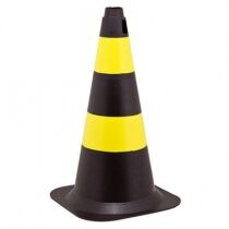 CONE DE TRÂNSITO - AMARELO E PRETO