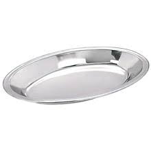 Travessa Oval Funda de Aço Inox (24x18 cm)
