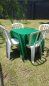 Kit Mesa Quadrada com 4 Cadeiras + Toalha Verde