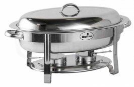 Rechaud Banho Maria Aço Inox Oval - 5,5 Lts