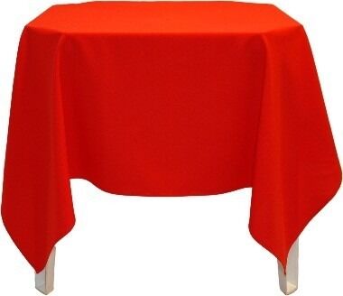 Mesa Quadrada Branca 70x70 + Toalha de Mesa Oxford - Vermelho - 1,50 x 1,50