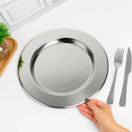 Sousplat Redondo Inox 33cm Mesa