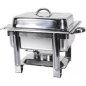 Rechaud Banho Maria Aço Inox Quadrado com 1 Cuba 6,5 Lts    +    Álcool em Gel 80% - 500ml