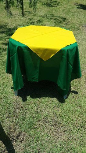 Toalha de Mesa Oxford - Verde Bandeira - 1,50 x 1,50 + Cobre mancha Amarela 0,75 x 0,75