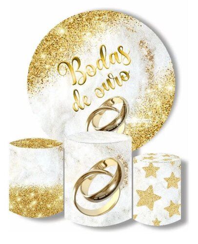KIT DECORAÇÃO - BODAS DE OURO