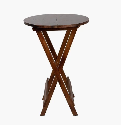 MESA BISTRÔ DOBRÁVEL MADEIRA MACIÇA REDONDA COR IMBUIA