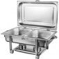 Rechaud Banho Maria Aço Inox com Dobradiça e 2 Cubas (GN 1/2×100mm) - 13 Lts   +    Álcool em Gel 80% - 500ml