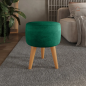 Puff Redondo Pé Palito Banqueta 35x35cm - VERDE
