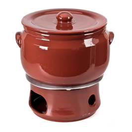 CAÇAROLA PEQUENA DE BARRO - 3L + RECHAUD BARRO COM DIFUSOR
