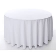 MESA REDONDA 0,90 CM Ø + TOALHA REDONDA OXFORD BRANCA - 2,40 MT Ø