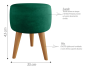 Puff Redondo Pé Palito Banqueta 35x35cm - VERDE