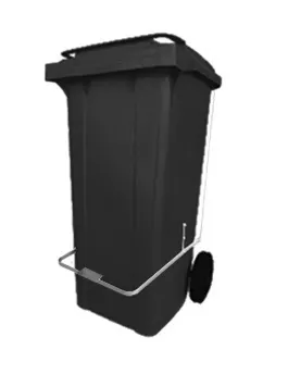 Lixeira Plastica 120 Litros Com Pedal e Rodas de 200mm