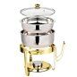 Rechaud Dourado Redondo Banho Maria Inox 8 Litros