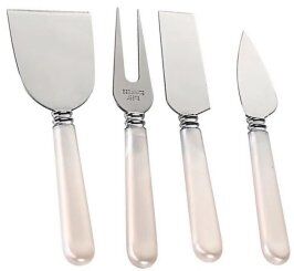 Conjunto para Queijo Hauskraft Pérola em Aço Inox e Poliestireno – 4 Peças