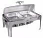 Rechaud Aço Inox com Tampa Giratória com 2 Cubas (GN 1/2×100mm) - 13 Lts (Versão Luxo)  +   Álcool em Gel 80%  - 500ml
