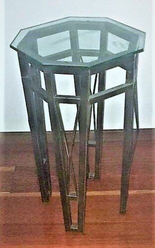 Mesa de Canto - Ferro com Tampo de Vidro