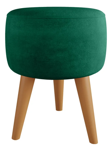 Puff Redondo Pé Palito Banqueta 35x35cm - VERDE