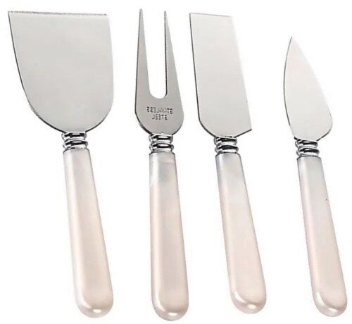 Conjunto para Queijo Hauskraft Pérola em Aço Inox e Poliestireno – 4 Peças