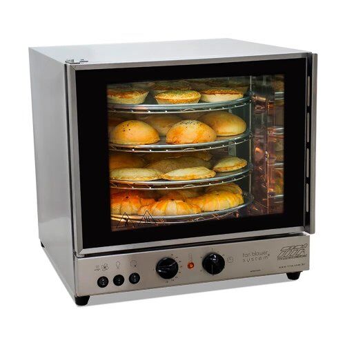 Forno de Bancada Giratório Elétrico Inox - 4 Assadeiras Titã - 220V