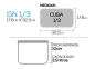 Cuba Gastronomica Inox Gn 1/3 x 100mm-325x176mmx100mm