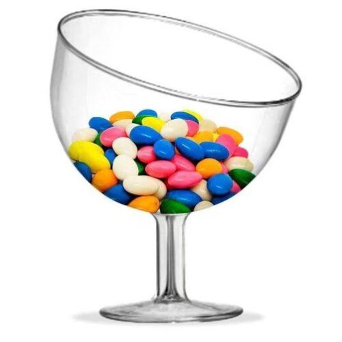 Taça Inclinada Pequena Acrílica Para Doce 400ml