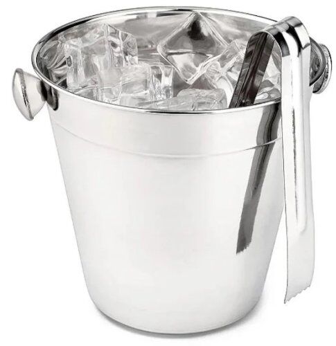 BALDE PARA GELO INOX COM PEGADOR - 1 Litro
