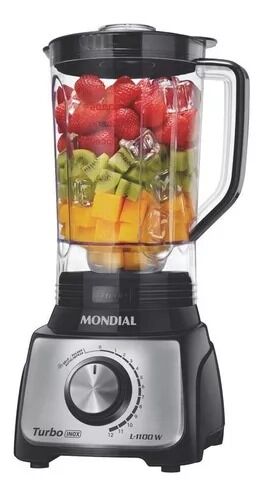 Liquidificador Bi Turbo - 3l - Preto E Inox - 1100w Inox 127V