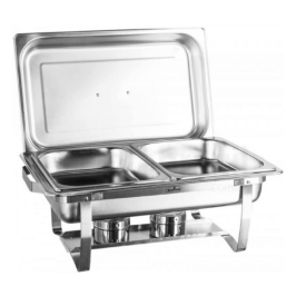 Rechaud Banho Maria em Aço Inox 2 Cubas - 9 Lts