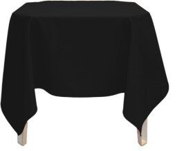 Mesa Quadrada Branca 70x70 + Toalha de Mesa Oxford - Preta 1,50 x 1,50